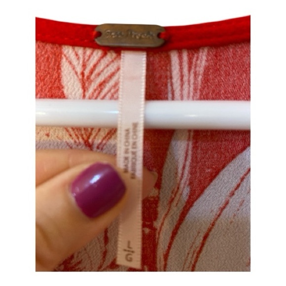 Free People Floral V-Neck Long Sleeve Blouse - Picture 3 of 3